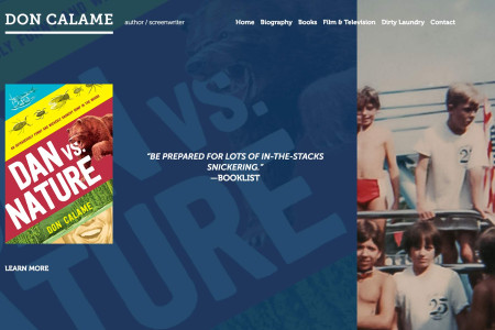  Screenshot of Don Calame's website home page