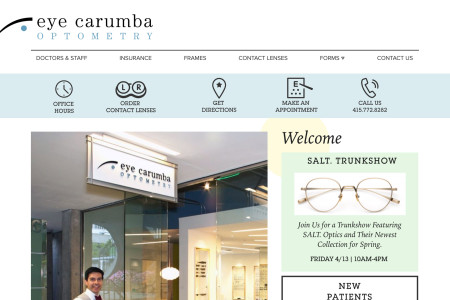 Screenshot of Eye Carumba website home page