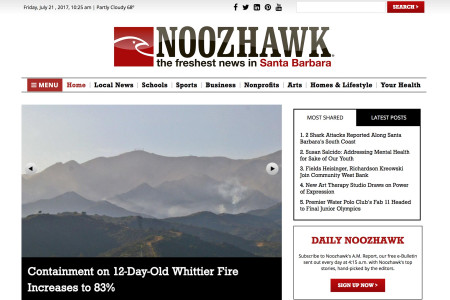 Screenshot of Noozhawk website home page