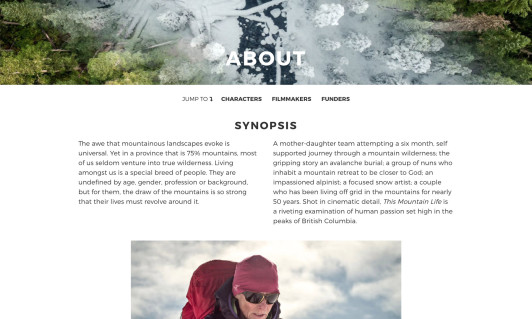 Screenshot of This Mountain Life website home page
