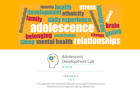 Screenshot of Adolescent Development Lab website home page