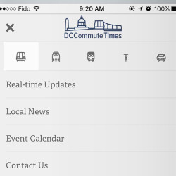 Thumbnail  Screenshot of DCCommute Times website on tablet and mobile