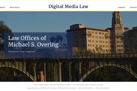 Screenshot of Digital Media Law website homepage