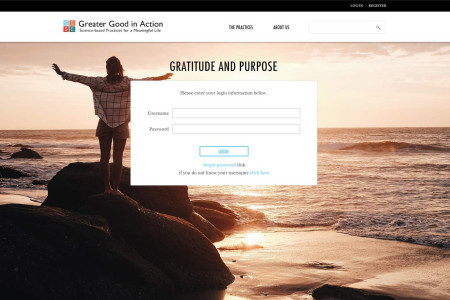  Screenshot of Gratitude and Purpose website home page