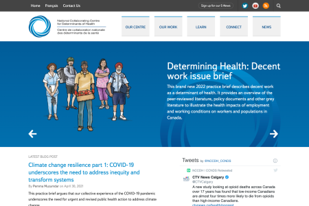 Screenshot of the NCCDH home page