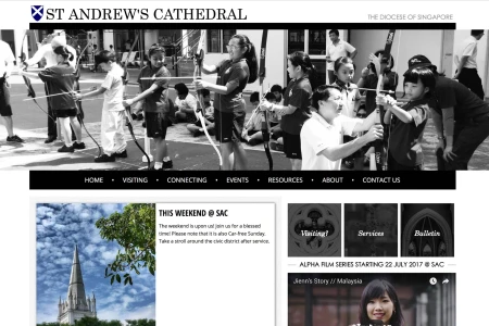 Screenshot of St. Andrew's Cathedral website home page
