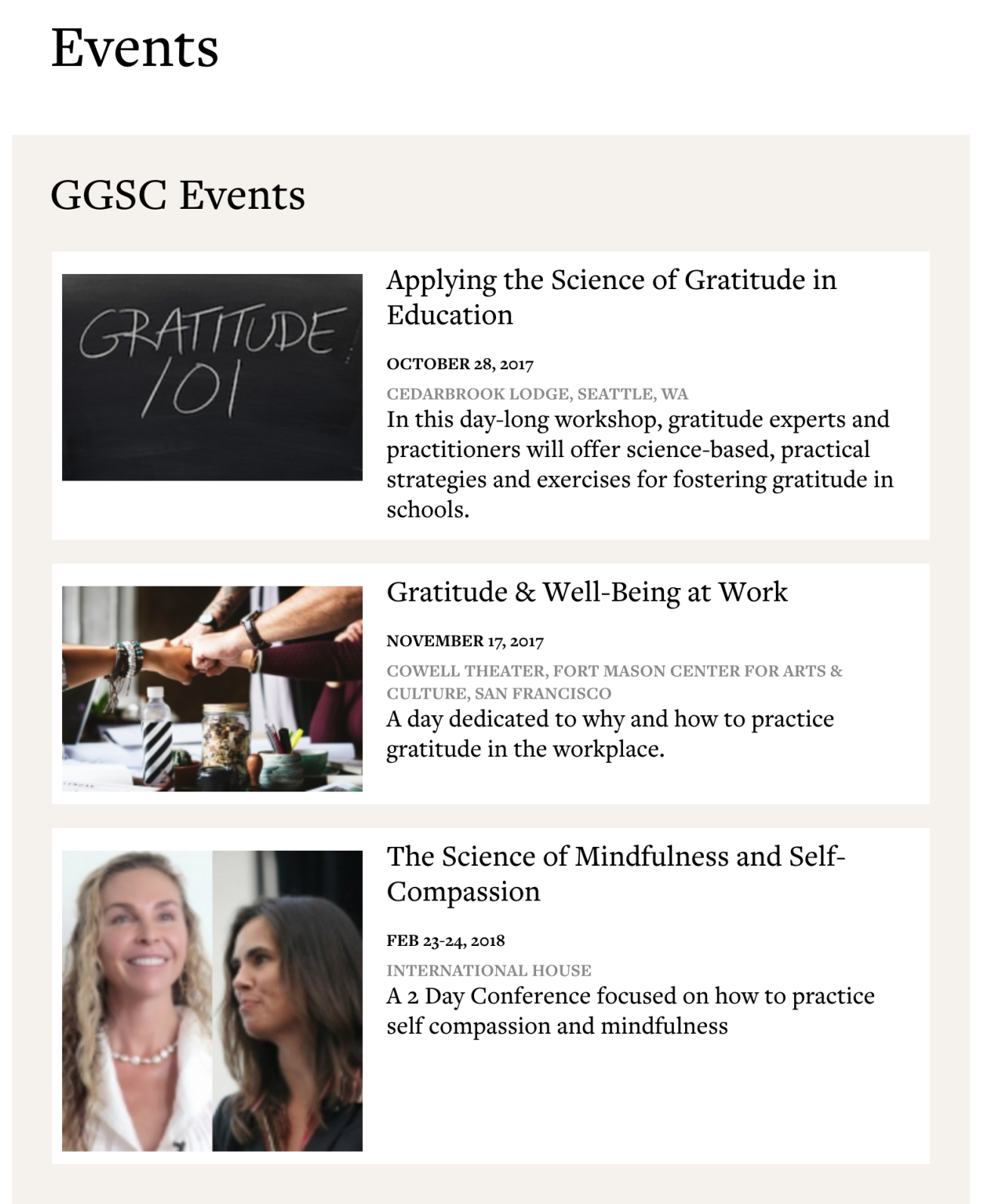 GGSC Events screenshot