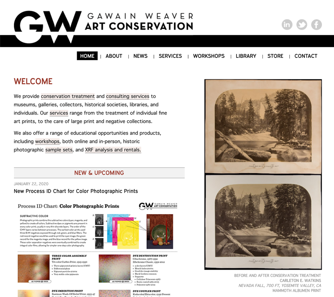 Screenshot of the gawainweaver.com homepage