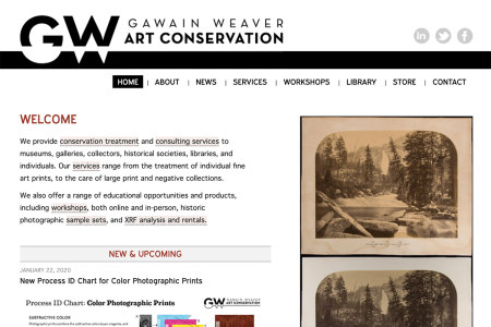Screenshot of the gawainweaver.com homepage