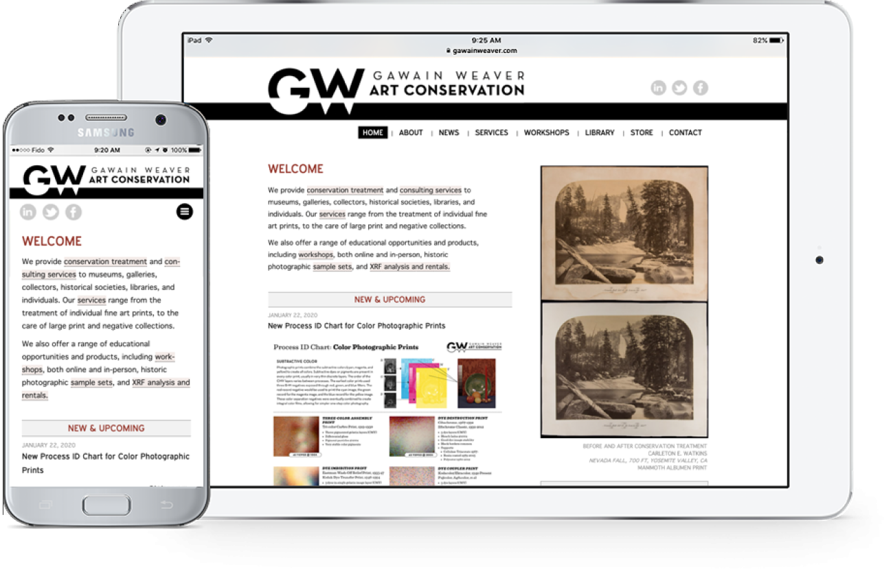 GawainWeaver.com on mobile and tablet