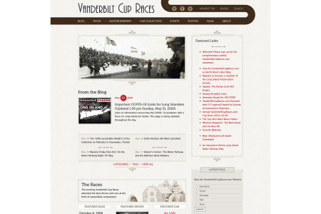 Screenshot of Vanderbilt Cup Races home page